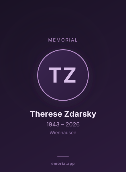 Memorial portrait of Therese Zdarsky
