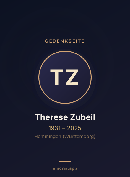 Gedenkportrait von Therese Zubeil