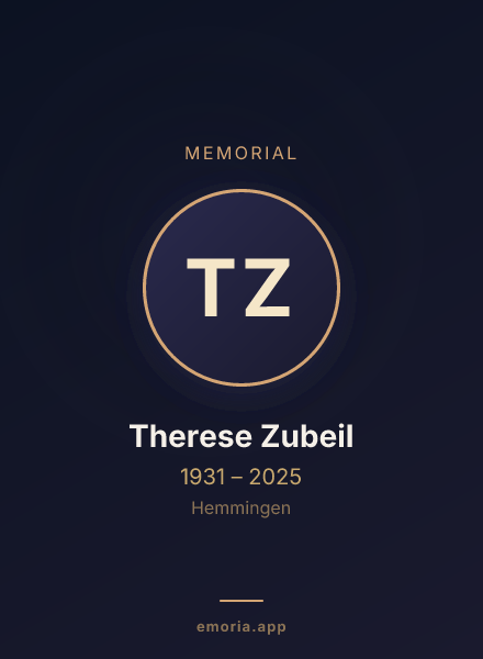 Memorial portrait of Therese Zubeil