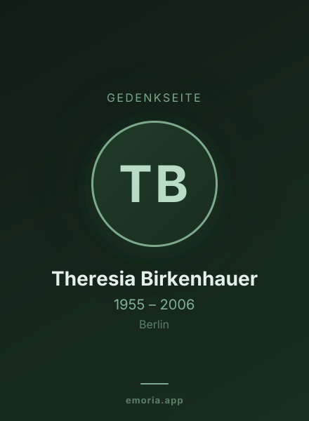 Gedenkportrait von Theresia Birkenhauer