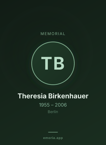 Memorial portrait of Theresia Birkenhauer