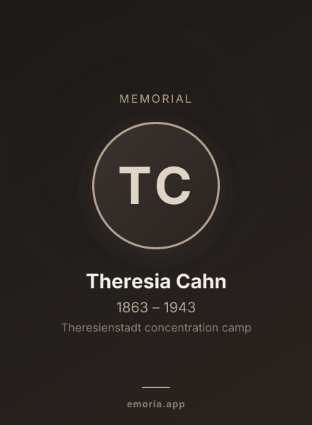 Memorial portrait of Theresia Cahn