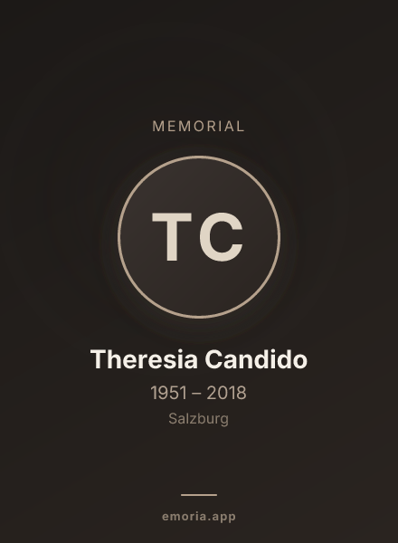 Memorial portrait of Theresia Candido