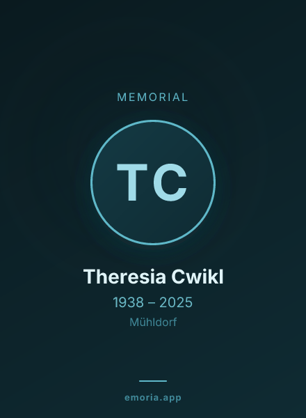 Memorial portrait of Theresia Cwikl