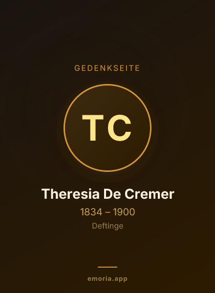Gedenkportrait von Theresia De Cremer