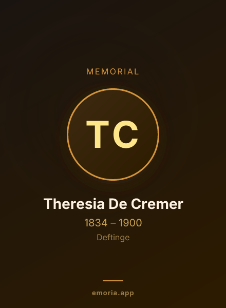 Memorial portrait of Theresia De Cremer