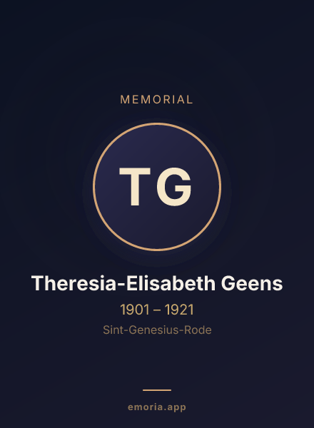 Memorial portrait of Theresia-Elisabeth Geens