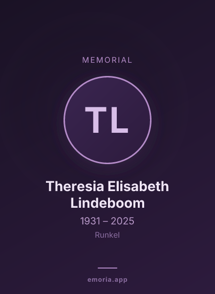 Memorial portrait of Theresia Elisabeth Lindeboom