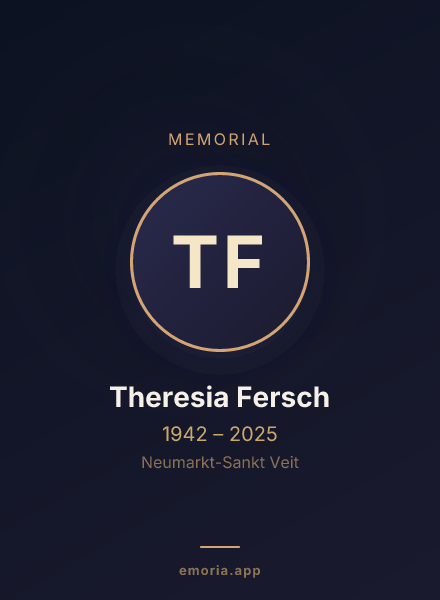 Memorial portrait of Theresia Fersch