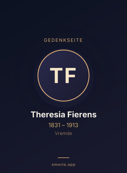 Gedenkportrait von Theresia Fierens