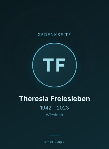 Gedenkportrait von Theresia Freiesleben