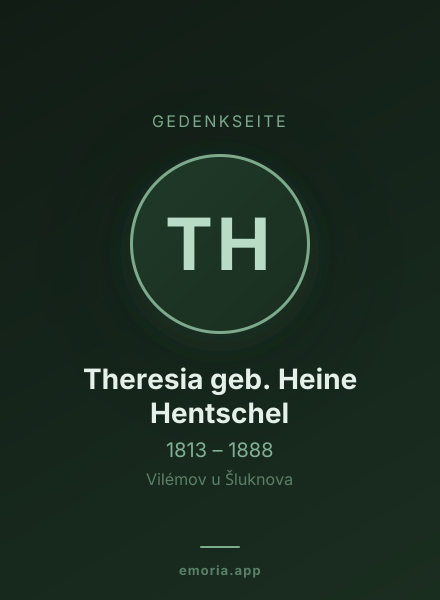 Gedenkportrait von Theresia geb. Heine Hentschel