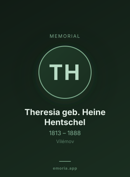 Memorial portrait of Theresia geb. Heine Hentschel