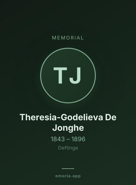Memorial portrait of Theresia-Godelieva De Jonghe