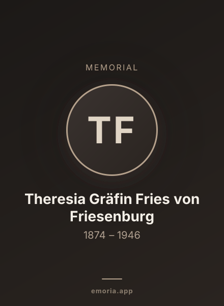 Memorial portrait of Theresia Gräfin Fries von Friesenburg