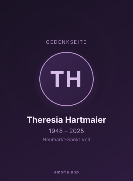 Gedenkportrait von Theresia Hartmaier