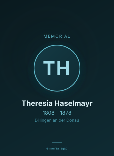 Memorial portrait of Theresia Haselmayr