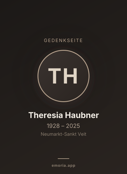 Gedenkportrait von Theresia Haubner