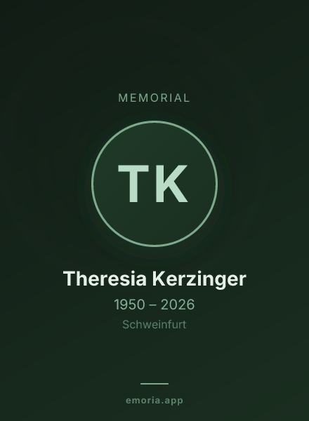 Memorial portrait of Theresia Kerzinger