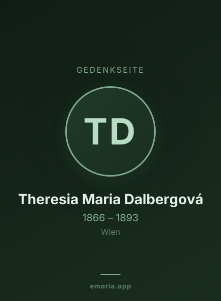 Gedenkportrait von Theresia Maria Dalbergová