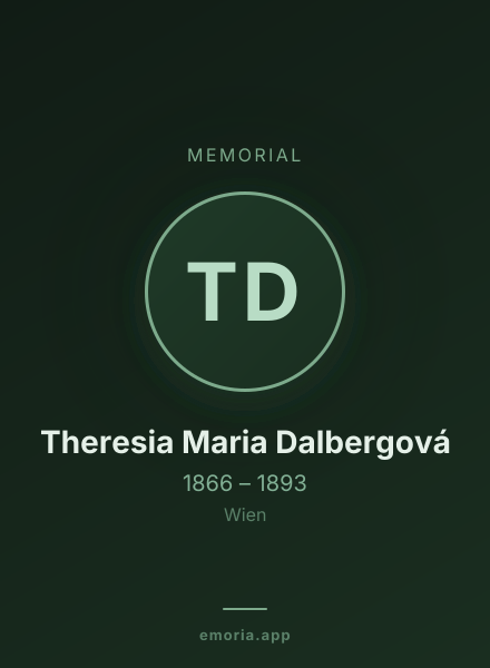 Memorial portrait of Theresia Maria Dalbergová