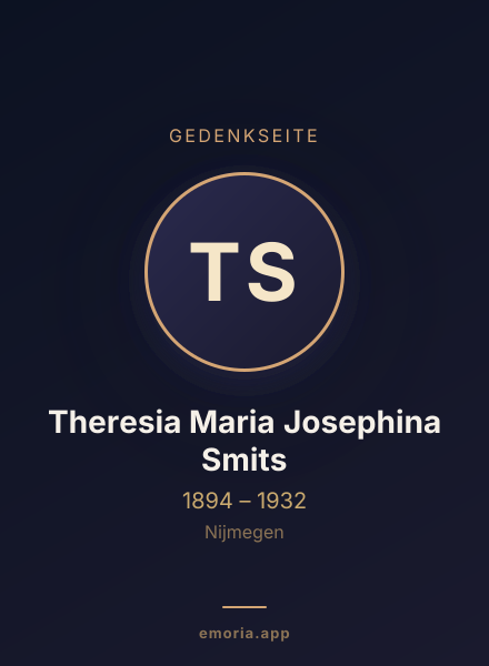 Gedenkportrait von Theresia Maria Josephina Smits