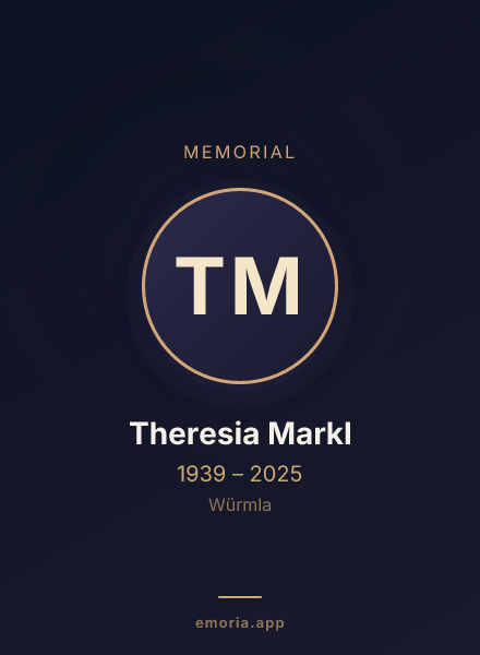 Memorial portrait of Theresia Markl