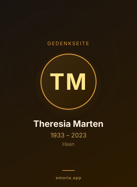 Gedenkportrait von Theresia Marten