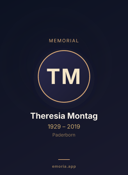 Memorial portrait of Theresia Montag