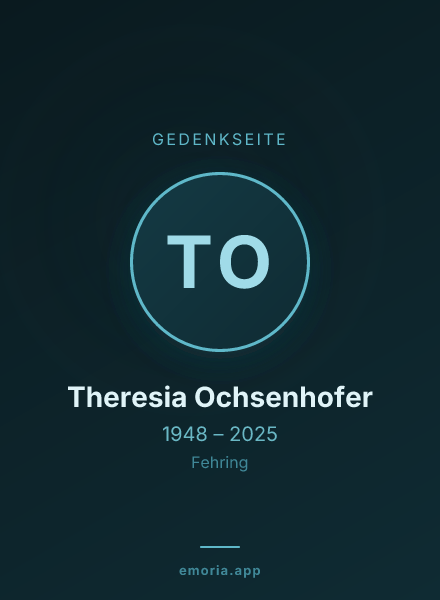 Gedenkportrait von Theresia Ochsenhofer