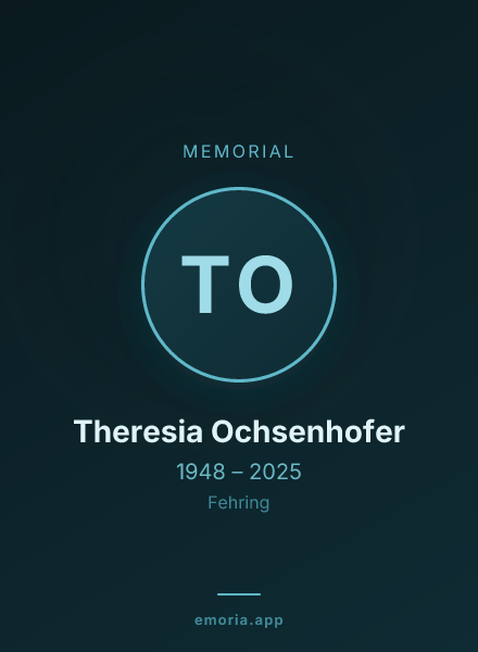 Memorial portrait of Theresia Ochsenhofer