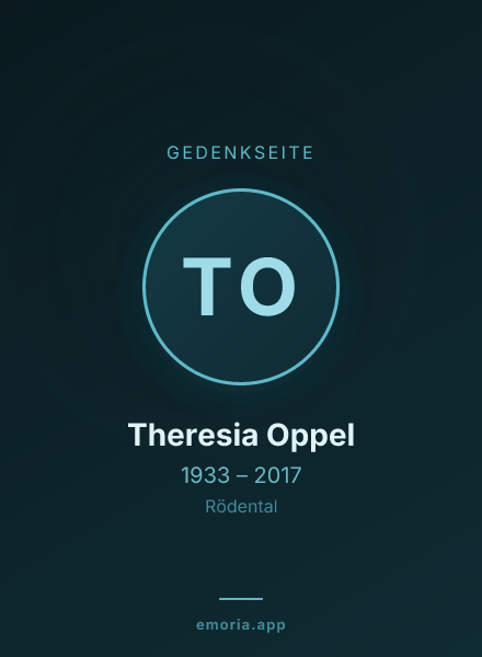 Gedenkportrait von Theresia Oppel