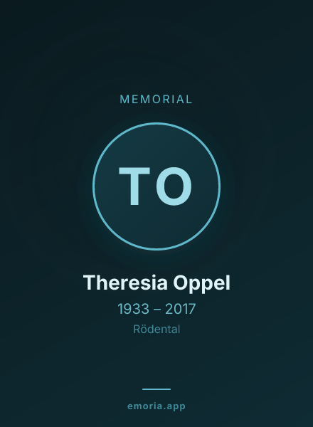 Memorial portrait of Theresia Oppel