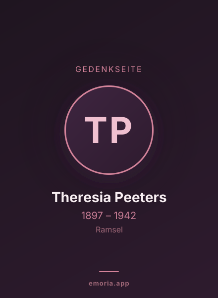 Gedenkportrait von Theresia Peeters