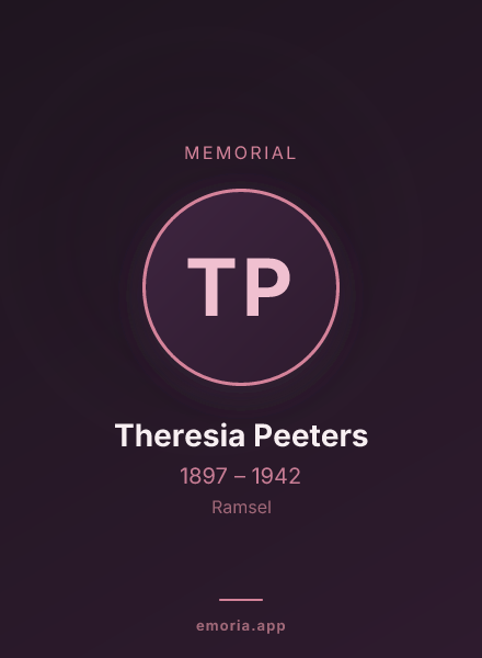 Memorial portrait of Theresia Peeters