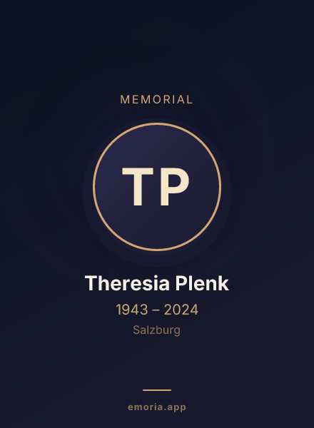 Memorial portrait of Theresia Plenk