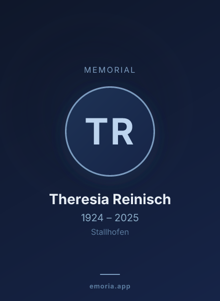 Memorial portrait of Theresia Reinisch