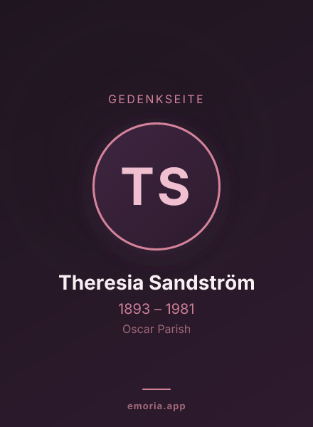 Gedenkportrait von Theresia Sandström