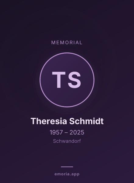 Memorial portrait of Theresia Schmidt