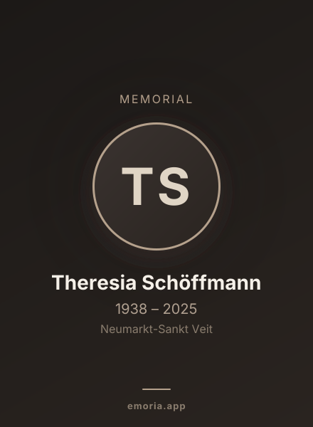 Memorial portrait of Theresia Schöffmann