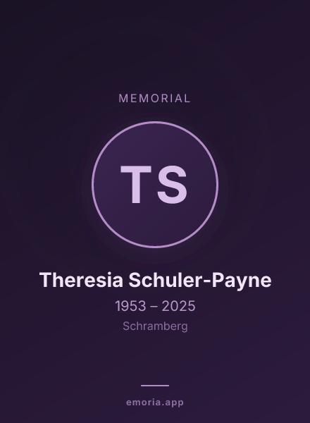 Memorial portrait of Theresia Schuler-Payne