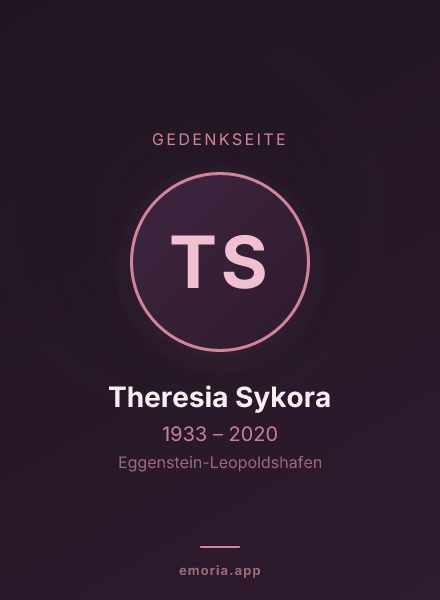 Gedenkportrait von Theresia Sykora