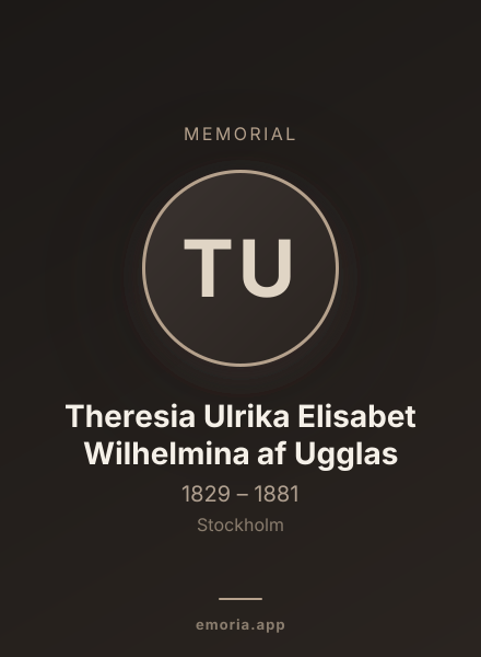 Memorial portrait of Theresia Ulrika Elisabet Wilhelmina af Ugglas