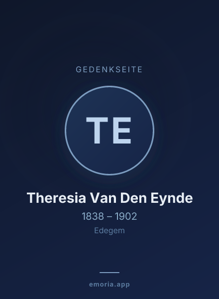 Gedenkportrait von Theresia Van Den Eynde