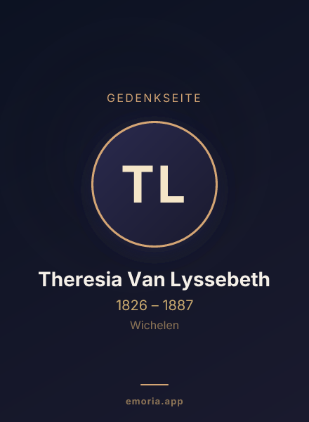 Gedenkportrait von Theresia Van Lyssebeth