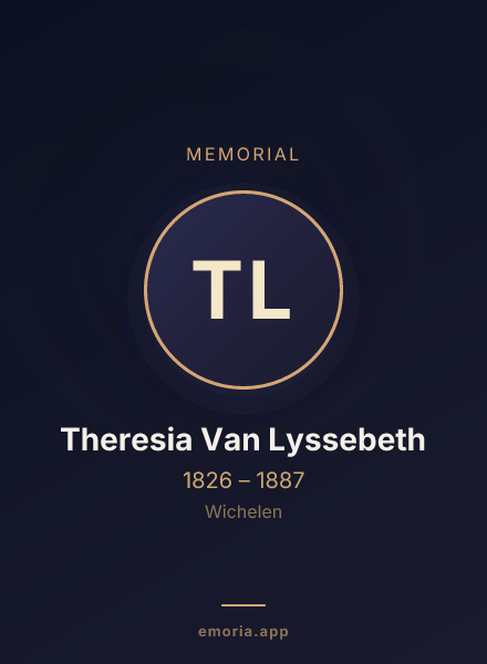 Memorial portrait of Theresia Van Lyssebeth