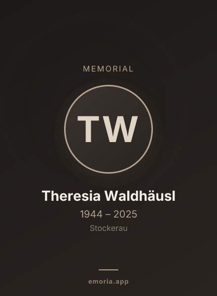Memorial portrait of Theresia Waldhäusl