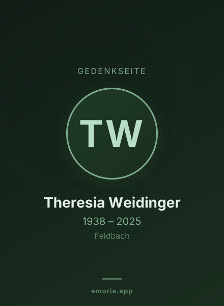 Gedenkportrait von Theresia Weidinger