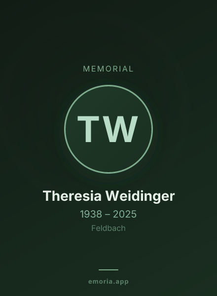 Memorial portrait of Theresia Weidinger
