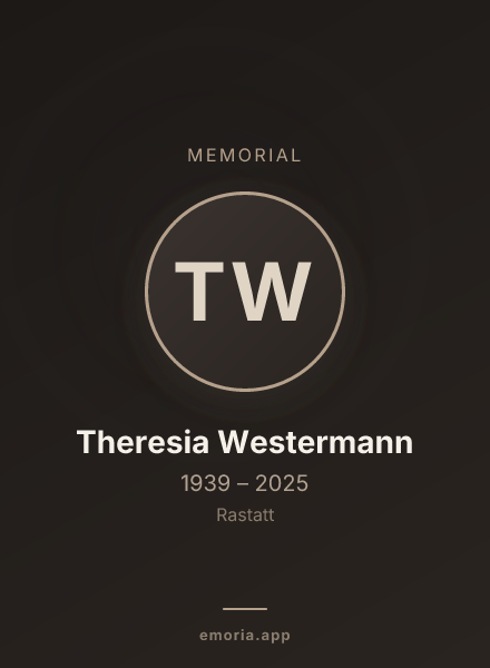 Memorial portrait of Theresia Westermann